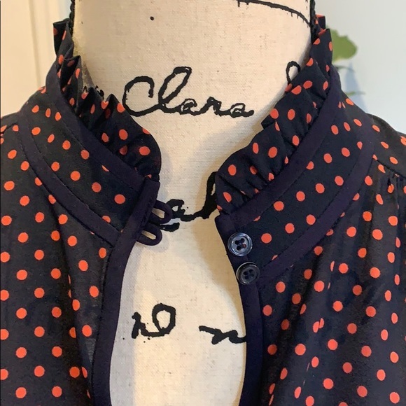 J. Crew Factory Print Ruffle Collar Blouse - Picture 3 of 7